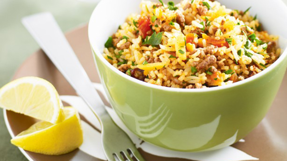 Moroccan Lamb Rice  With Almonds